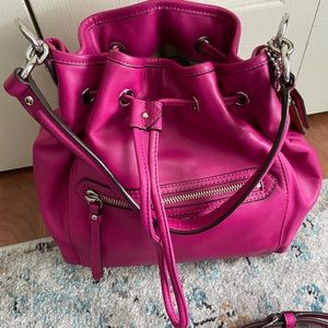 Leather Coach bag. Pink!